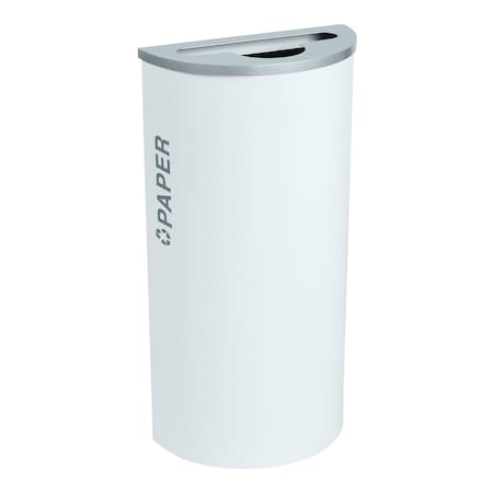 Ex-Cell Kaiser 8-Gal. Half-Round Paper Receptacle - Steel, White Gloss RC-KDHR-P BT-WHT